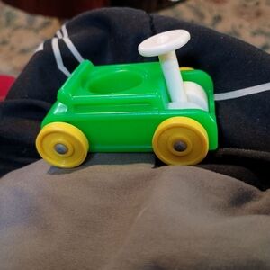 Vintage Fisher Price Little People Wagon Green Toy Vehicle Pull Transportation